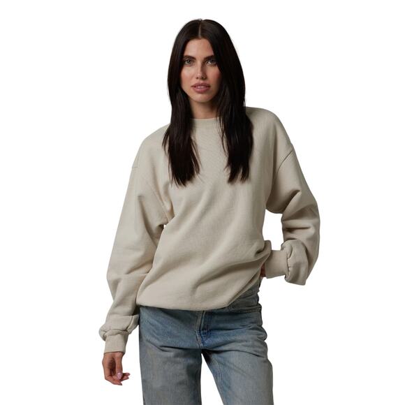 Talentless Bone Oversized Heavyweight Crewneck Sweatshirt - Picture 1 of 12